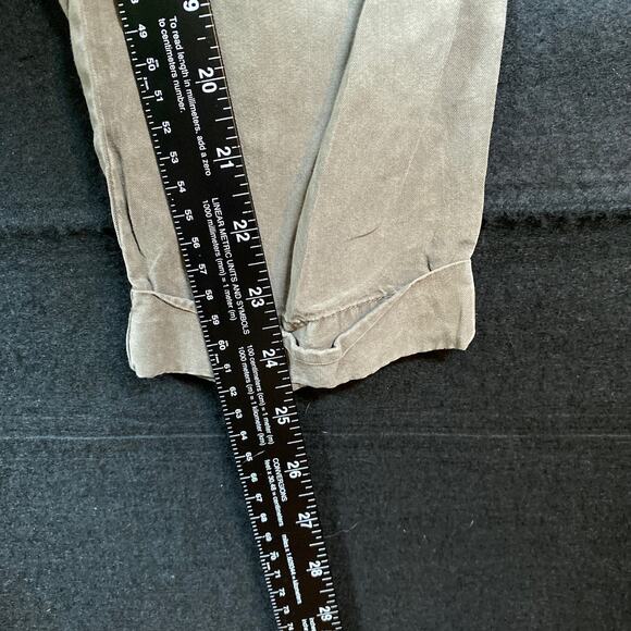 Thread & Supply Womens Pants Green Paperbag Wide Leg Elastic Waist Boho M - Picture 8 of 13